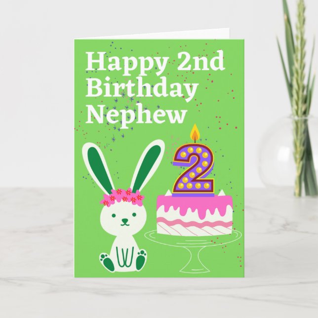 Carte Joyeux 2e anniversaire Nephew (Devant)