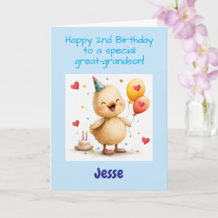 Carte Joyeux 2ème Anniversaire Arrière-Petit-Fils, Canet