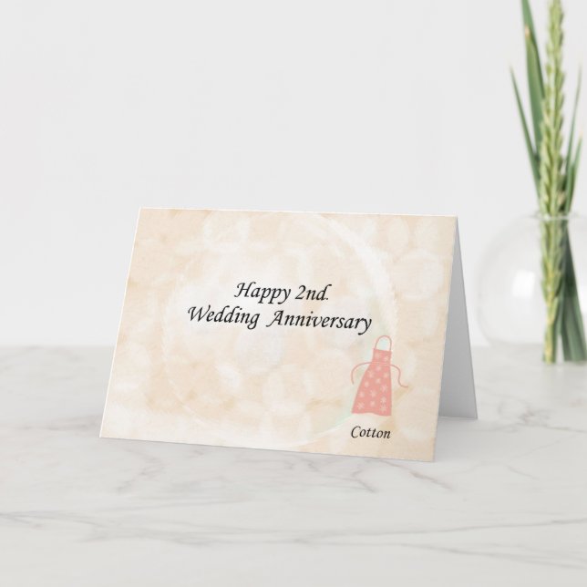 Carte Joyeux 2ème anniversaire de mariage (Devant)