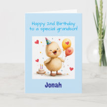 Joyeux 2ème anniversaire Petit-fils, Caneton, Pers