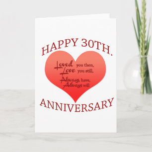 Carte Joyeux 30e Anniversaire