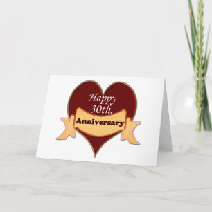 Carte Joyeux 30e anniversaire de mariage