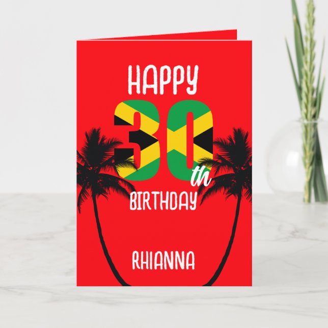 Carte Joyeux 30ème anniversaire en Jamaïque (Devant)