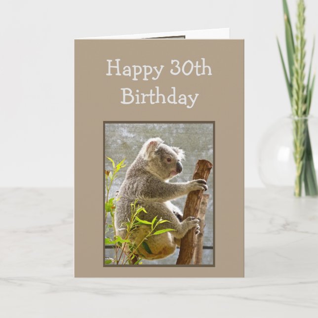 Carte Joyeux 30ème anniversaire Koalified amusement (Devant)