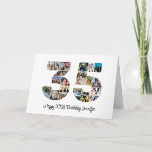 Carte Joyeux 35e anniversaire Numéro 35 Collage photo pe