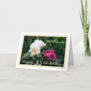 Carte Joyeux 35e anniversaire personnalisable avec Roses