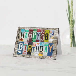 Carte Joyeux 38e anniversaire