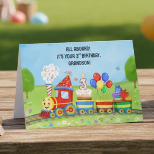 Carte Joyeux 3ème anniversaire petit-fils Anniversaire T