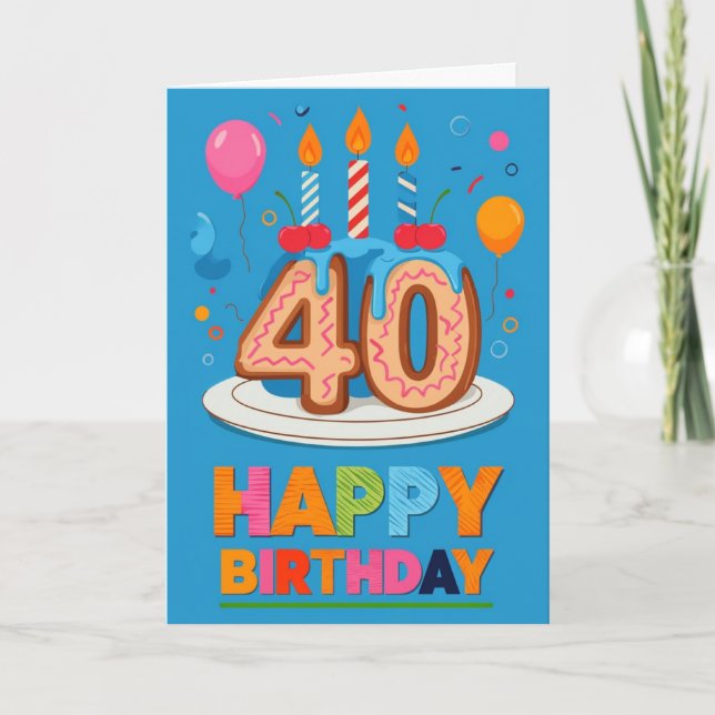 Carte Joyeux 40e anniversaire (Devant)