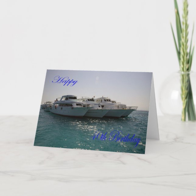 Carte Joyeux 40e anniversaire bateaux de plongée (Devant)