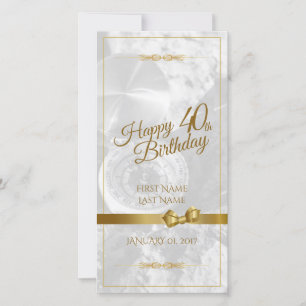 Carte Joyeux 40ème anniversaire avec arc en or