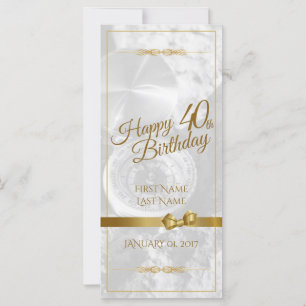 Carte Joyeux 40ème anniversaire avec arc en or