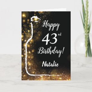 Carte Joyeux 43e anniversaire Black and Gold Parties sci