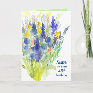 Carte Joyeux 45e anniversaire Soeur Bouquet