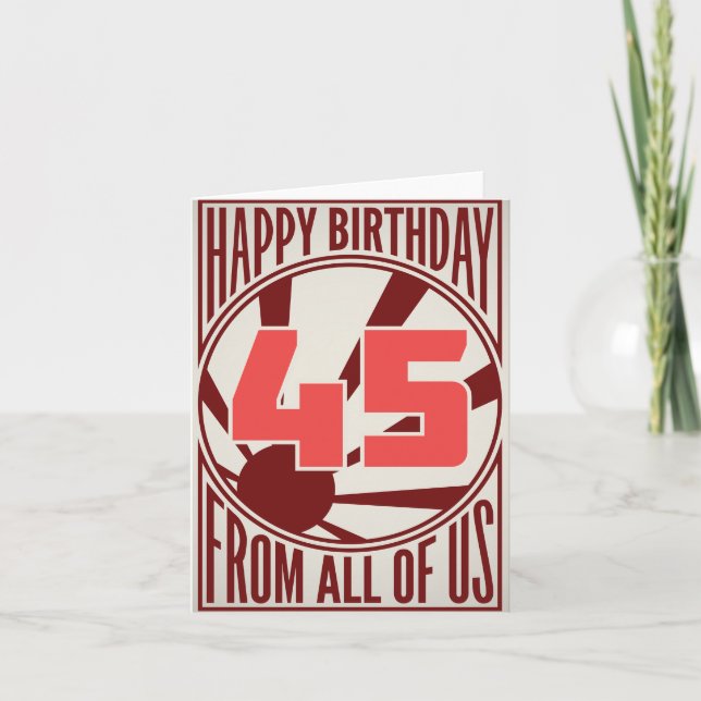 Carte Joyeux 45ème anniversaire (Devant)