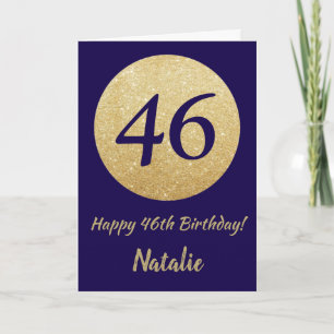 Carte Joyeux 46e anniversaire Marine Parties scintillant