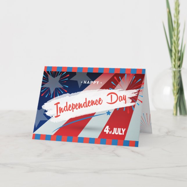Carte Joyeux 4 juillet américain Drapeau patriotique (Devant)