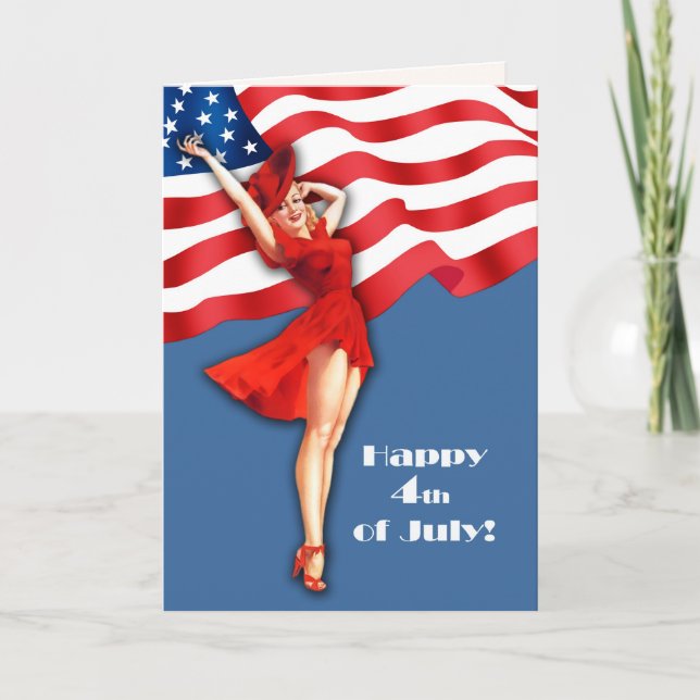 Carte Joyeux 4 juillet. Armoire rétro (Devant)