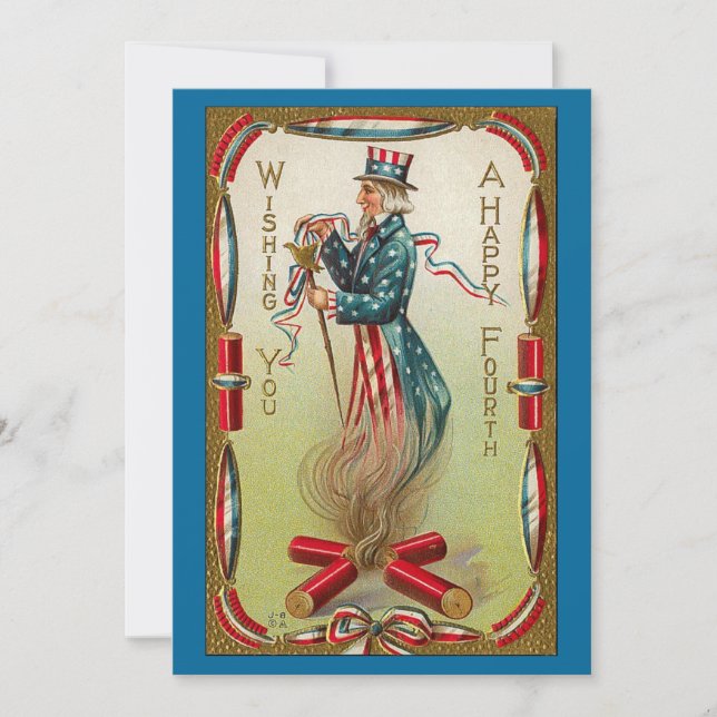 Carte Joyeux 4 juillet ! Art vintage (Devant)