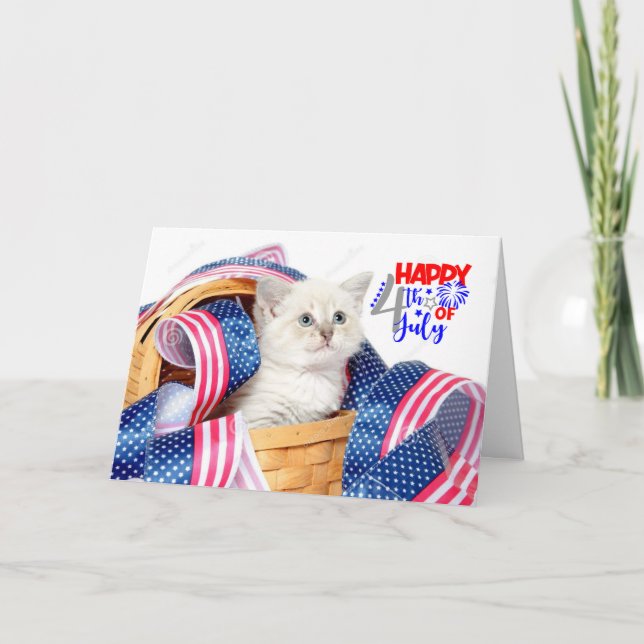 Carte Joyeux 4 Juillet Chat (Devant)