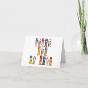 Carte Joyeux 4 juillet chats caricaturaux