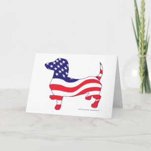 Carte Joyeux 4 juillet Dachshund