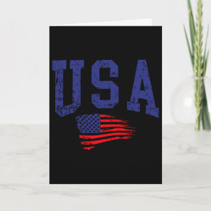 Carte Joyeux 4 juillet drapeau États-Unis américain fièr