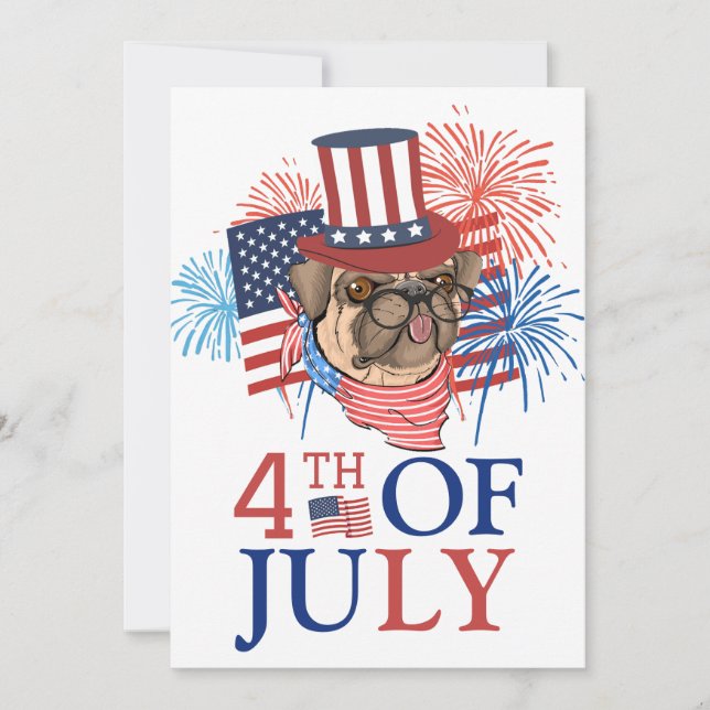 Carte Joyeux 4 juillet fête de l'indépendance (Devant)