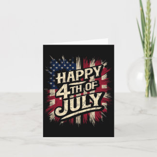 Carte Joyeux 4 juillet Fête Patriotique Drapeau Américai
