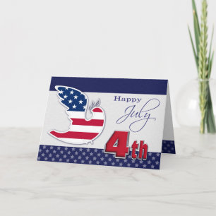 Carte Joyeux 4 juillet. Patriotique de Peace Dove