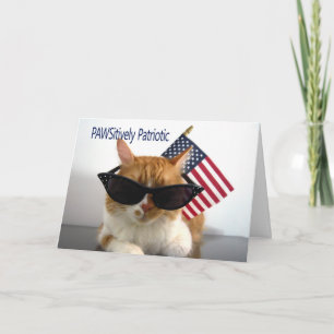 Carte Joyeux 4 juillet - PAWSitively Patriotic Cat