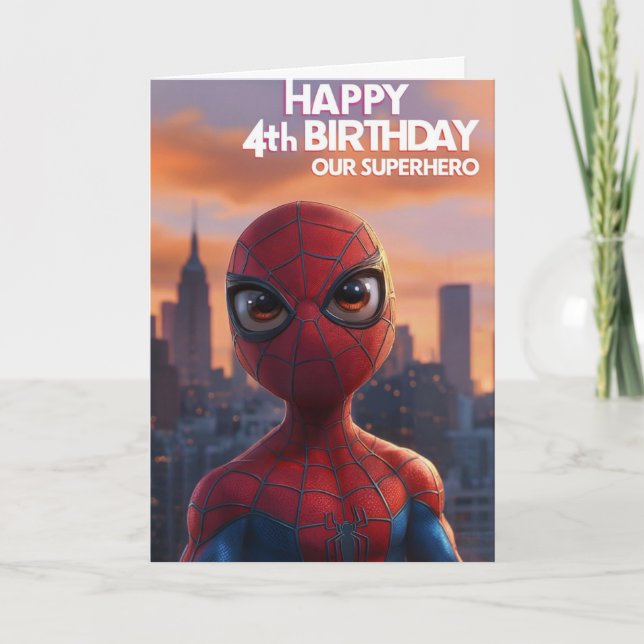 Carte Joyeux 4e anniversaire (Devant)