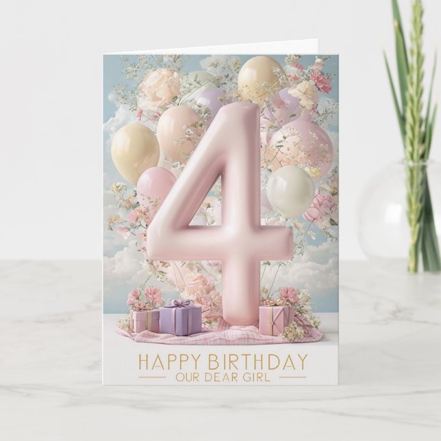Carte Joyeux 4e anniversaire (Devant)