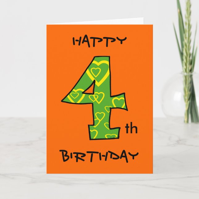 Carte Joyeux 4e anniversaire (Devant)