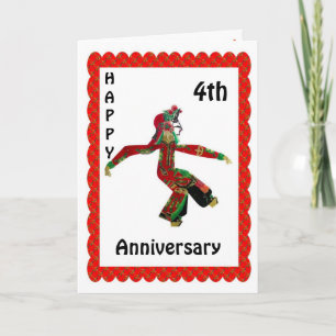 Carte Joyeux 4e anniversaire