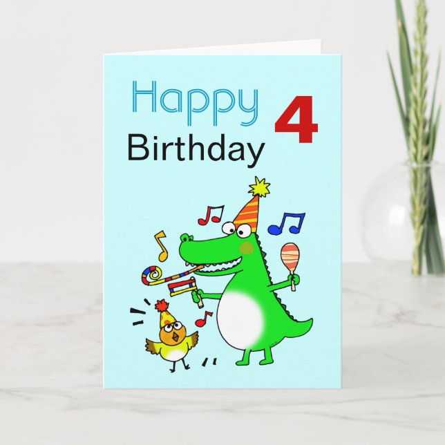 Carte Joyeux 4ème anniversaire ( J'ai 4 ans ) (Devant)
