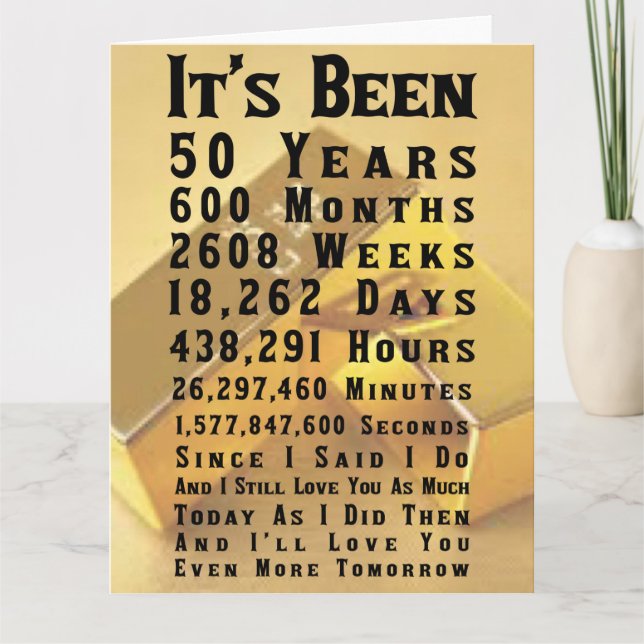 Carte Joyeux 50e anniversaire de Mariage d'or (Devant)