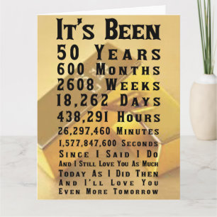 Carte Joyeux 50e anniversaire de Mariage d'or