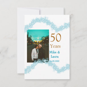 Carte Joyeux 50e anniversaire nom couple date mariage