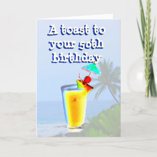 Carte Joyeux 50e anniversaire Toast