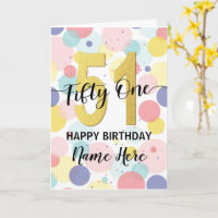 Joyeux 51e anniversaire Pastel Rainbow and Gold Gi