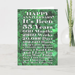 Carte Joyeux 55e anniversaire du Mariage Emerald