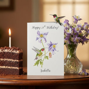 Carte Joyeux 59e anniversaire Columbine avec Hummingbird