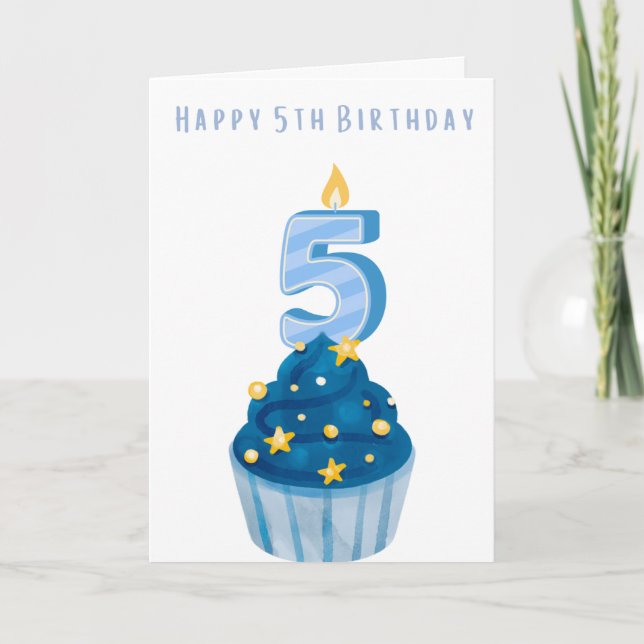 Carte Joyeux 5e anniversaire (Devant)