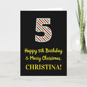 Carte Joyeux 5e anniversaire & Joyeux Noël, Nom personna