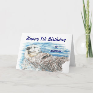Carte Joyeux 5e anniversaire Quelqu'un Otterly adorable 