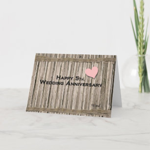 Carte Joyeux 5ème. Anniversaire mariage