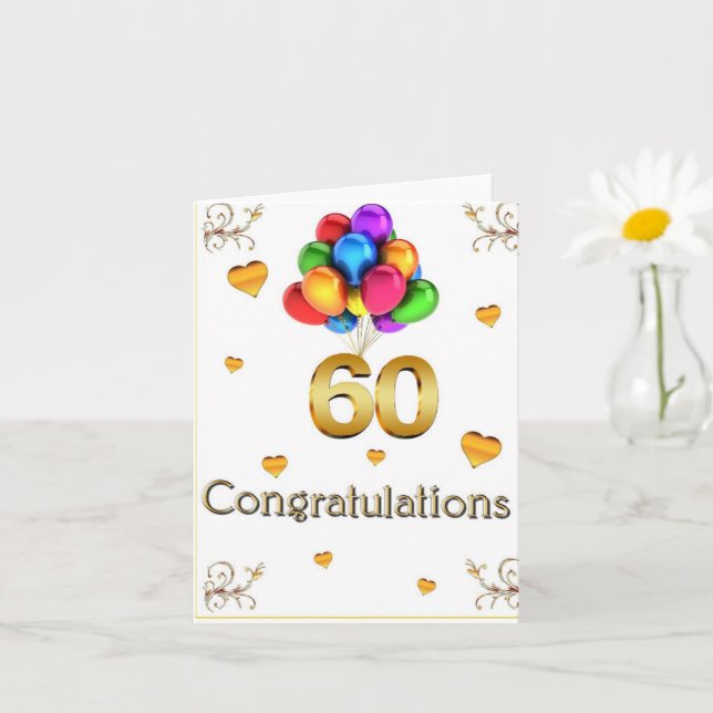 Carte Joyeux 60e anniversaire (Petite plante)