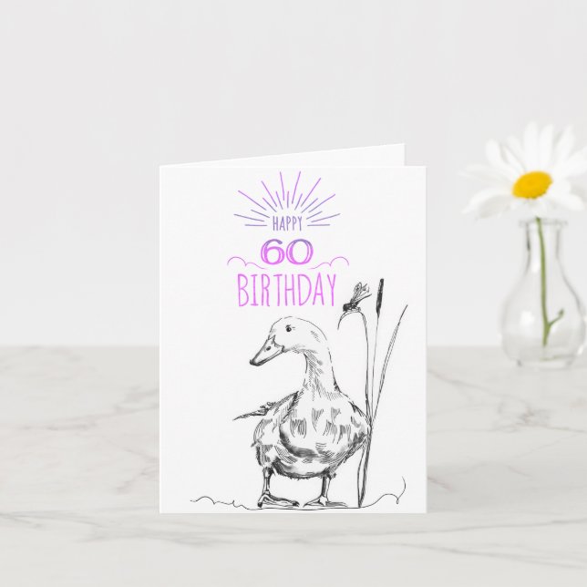 Carte Joyeux 60e anniversaire (Petite plante)