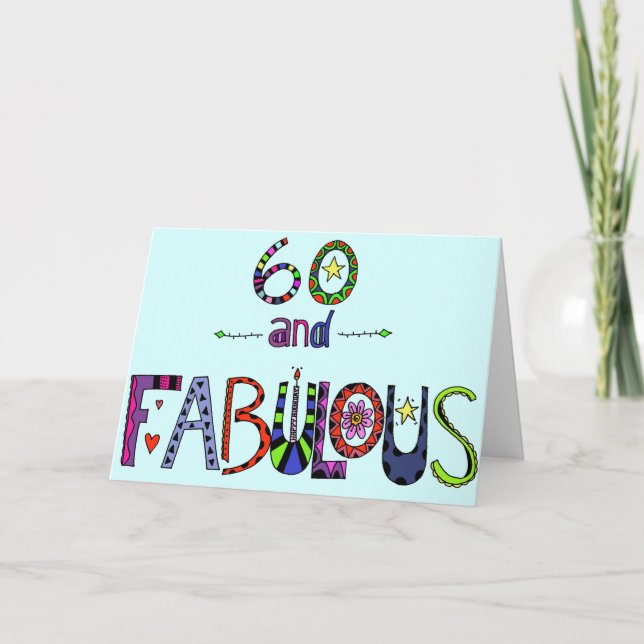 Carte Joyeux 60e anniversaire - Ballons d'anniversaire (Devant)